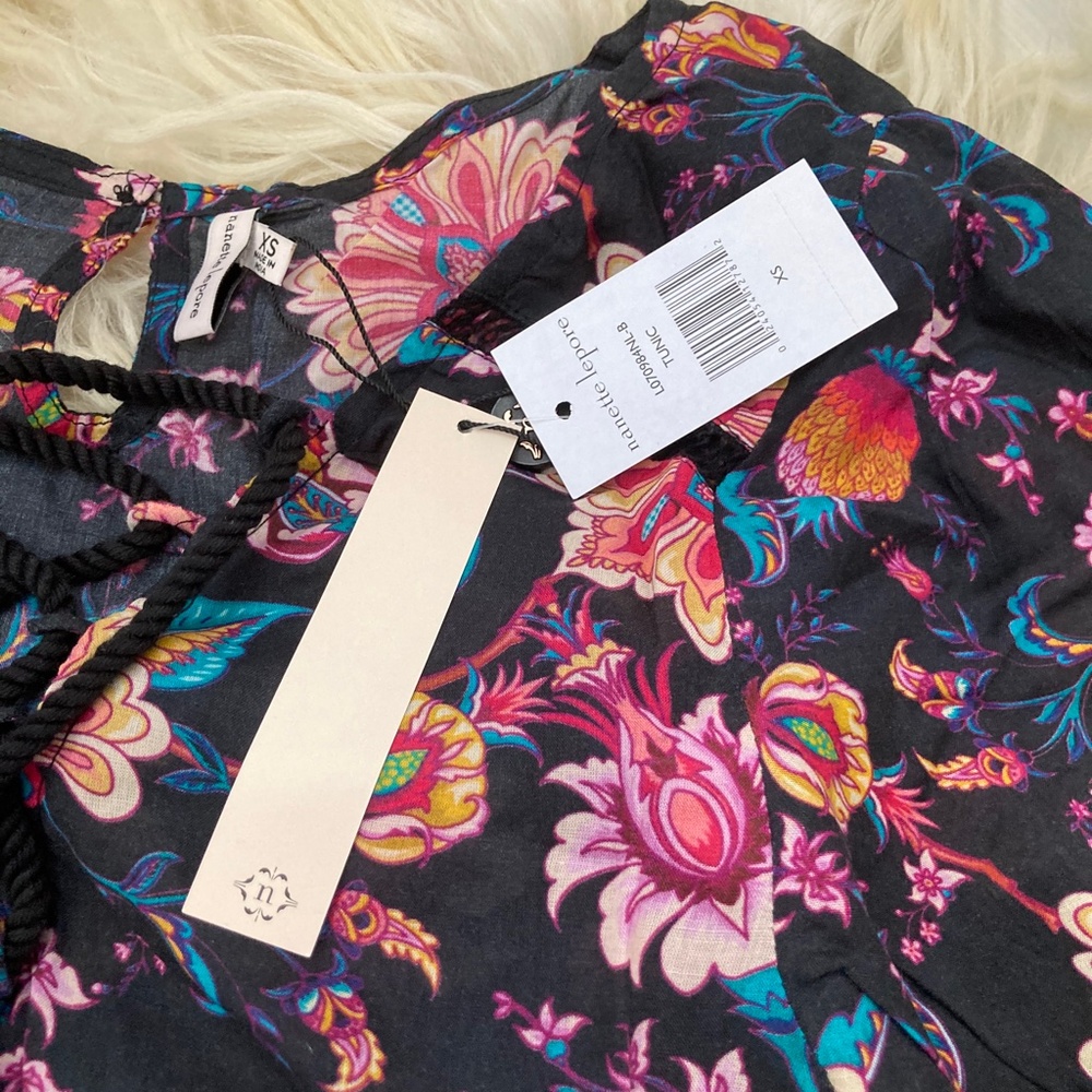 Nanette Lepore Black Floral Tatum Tunic - Picture 9 of 16